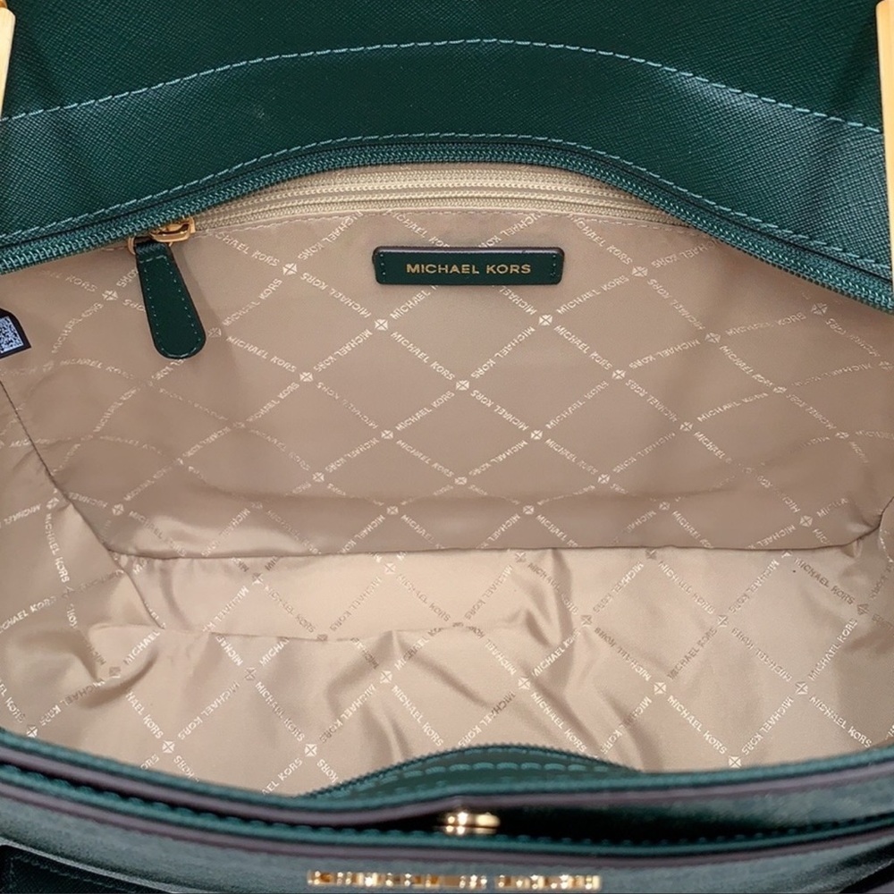 MICHAEL KORS LARGE X CHAIN SHOULDER TOTE & LG FLAT MULTIFUNCTIONAL PHONE CASE - Picture 13 of 16